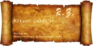 Ritzel Zalán névjegykártya
